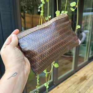 Valentino Brown Monogram Pouch